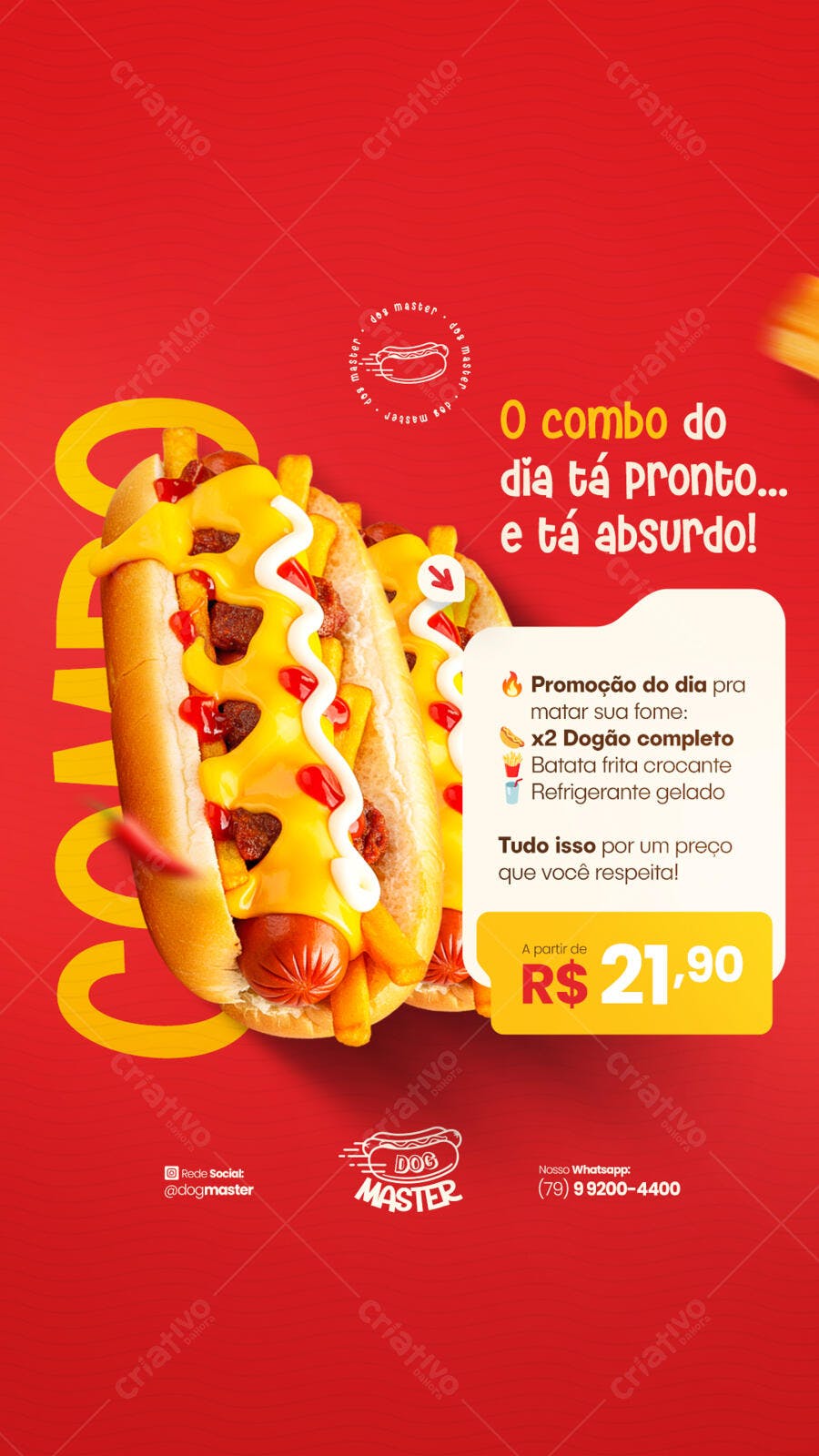 Flyer Promoção Hot Dog PSD Editável