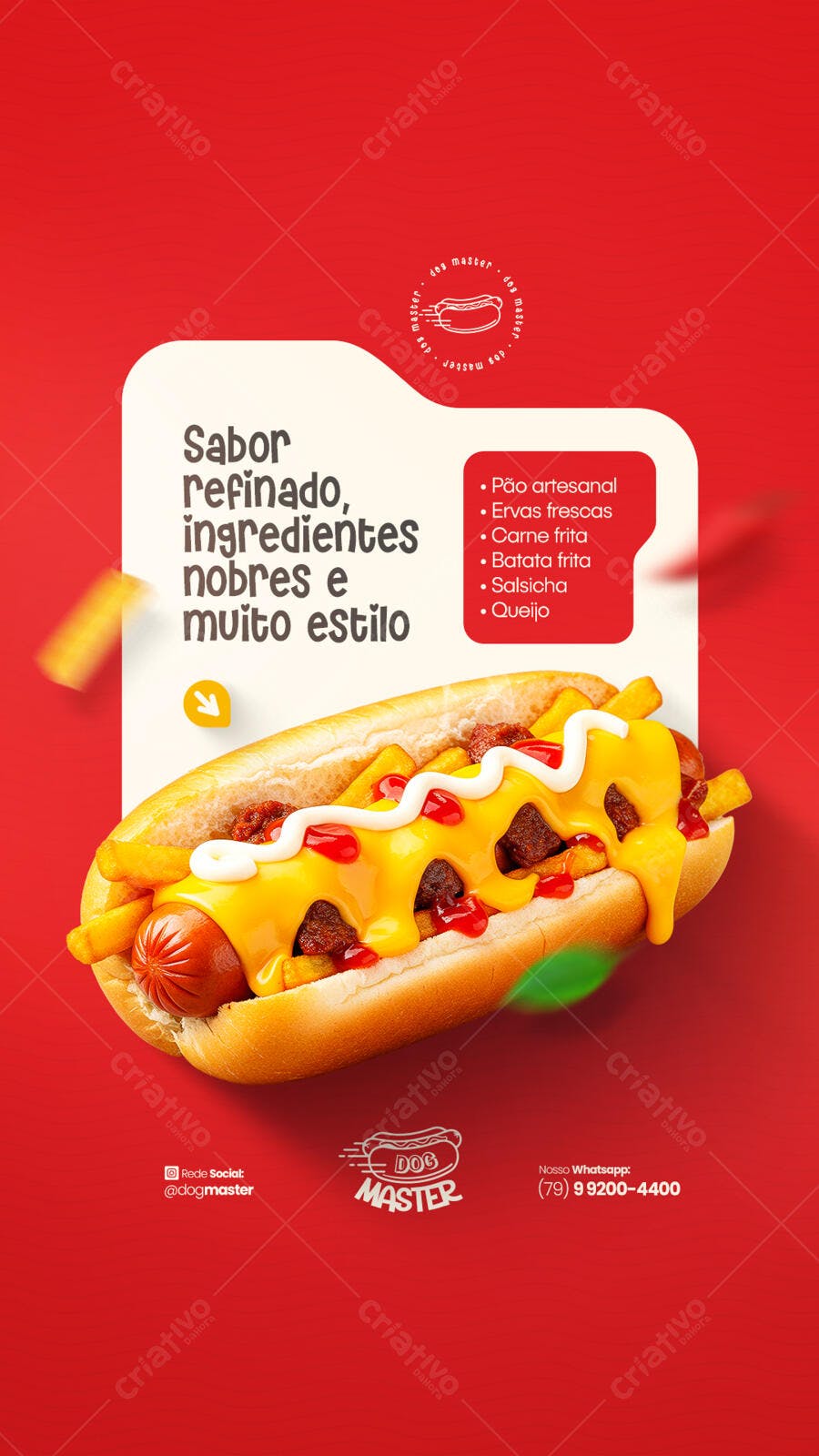 Flyer Hot Dog Gourmet PSD Editável