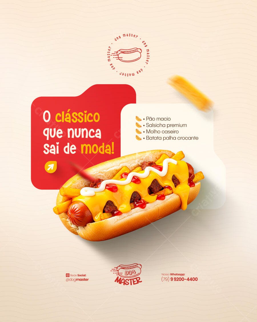 Flyer Hot Dog Dia Nacional do Hot Dog PSD Editável