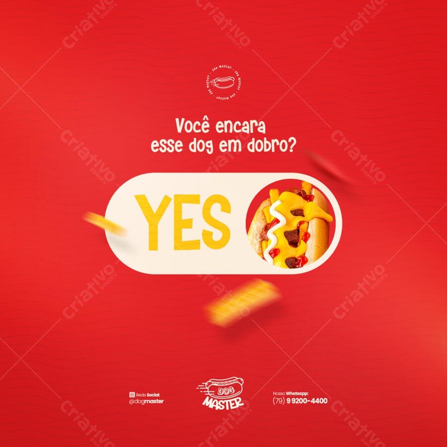 Post para Redes Sociais Hot Dog PSD Editável