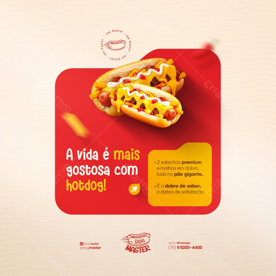 Flyer para Lançamento de Hotdog PSD Editável