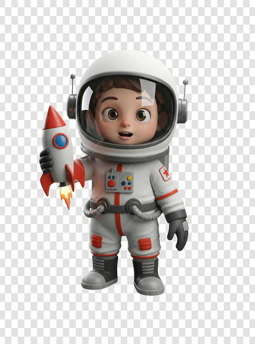 Ilustração PNG Astronauta Criança Foguete com fundo transparente