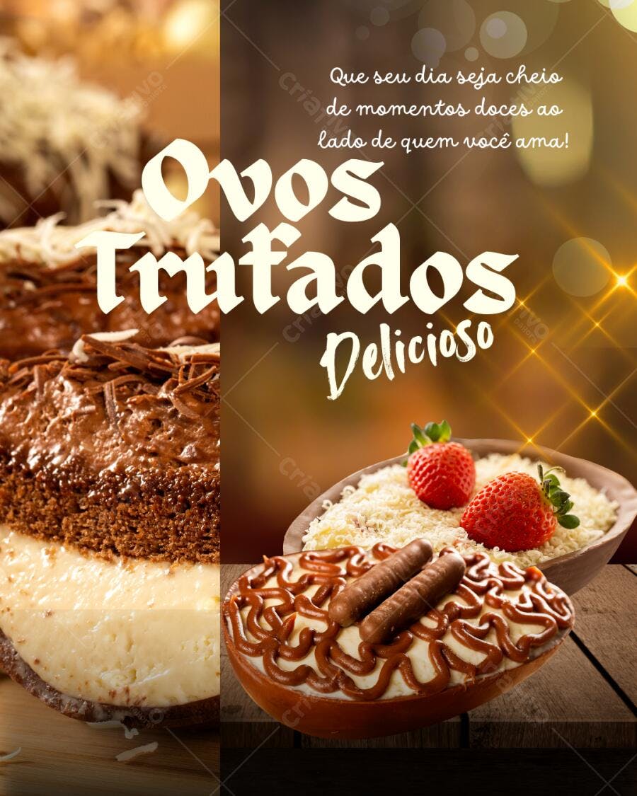 Post Instagram Páscoa Ovos Trufados Editável no Canva