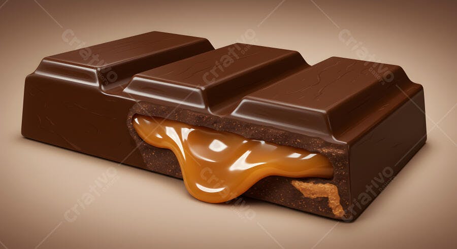 Barra de Chocolate com Caramelo Derretido