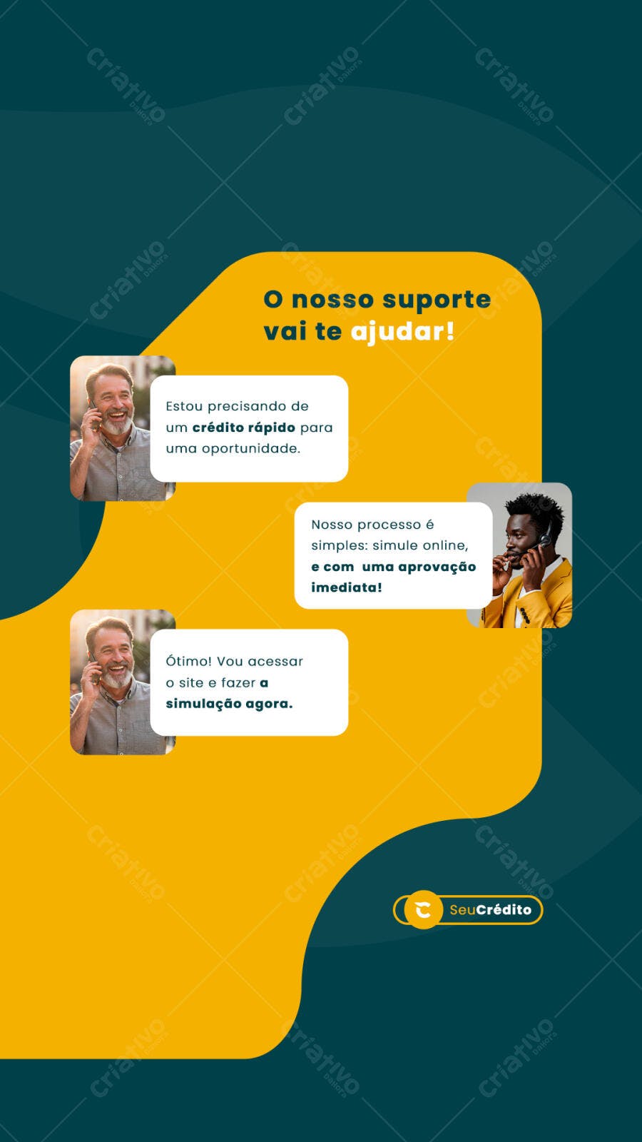 Post para Mídias Sociais Crédito Rápido PSD Editável