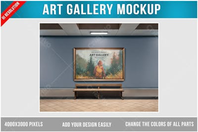 Galeria de Arte PSD editável Mockup