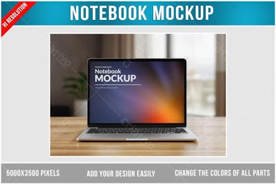 Notebook Mockup PSD editável