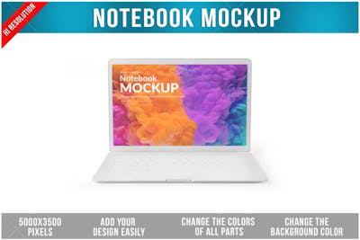 Notebook PSD editável Mockup