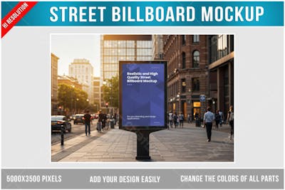 Outdoor publicitário na rua Mockup PSD editável