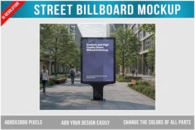 Outdoor publicitáro na rua Mockup PSD editável