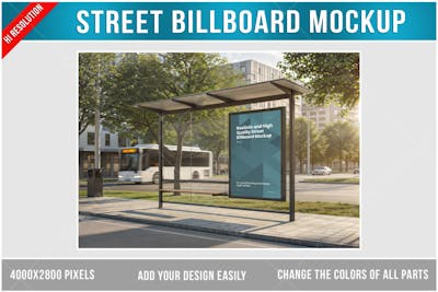 Outdoor publicitário na rua Mockup PSD editável