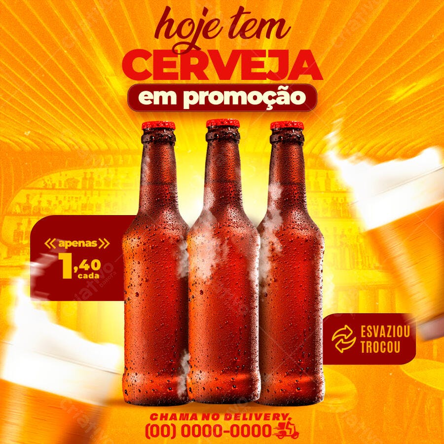 Flyer Cerveja em Promoção PSD Editável
