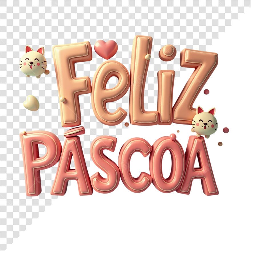 Arte Feliz Páscoa PSD Editável