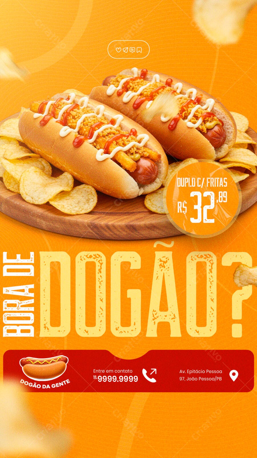 Flyer para Lanchonete Hot Dog PSD Editável