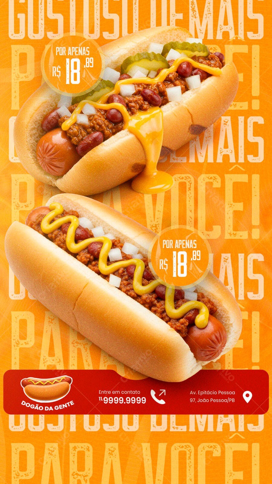 Flyer para Lanchonete com Hot Dog PSD Editável