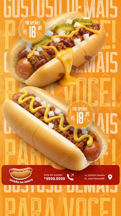 Cachorro Quente Hot Dog Lanche social media sotyr post editável (6)