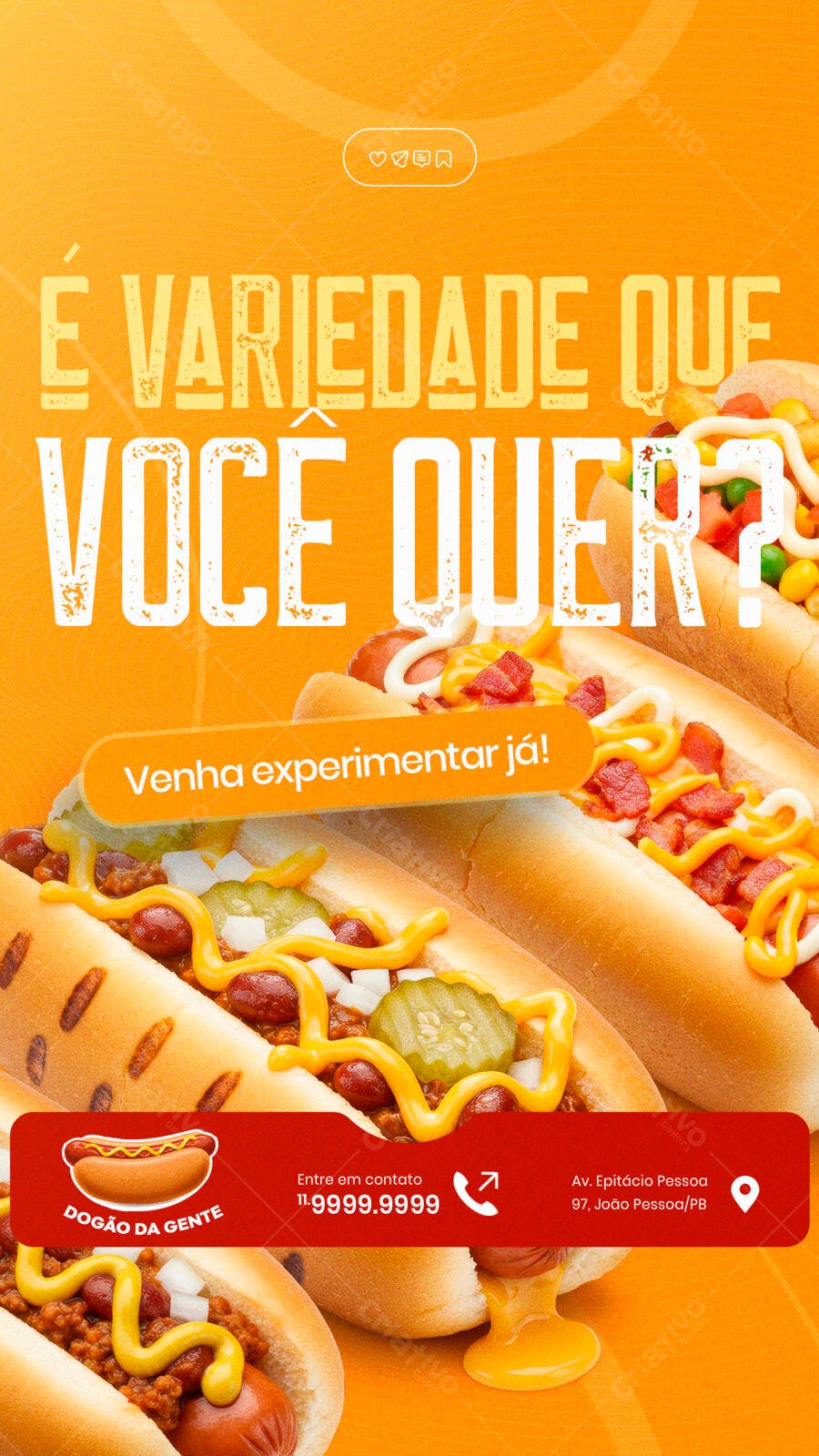 Flyer para Lançamento de Hot Dog PSD Editável