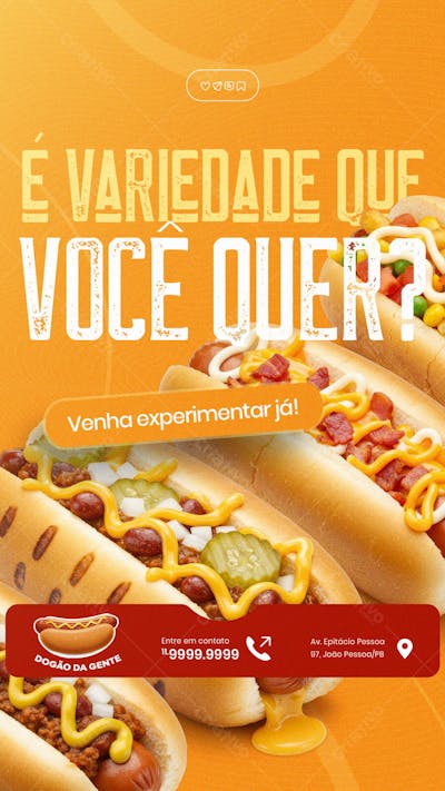 Cachorro Quente Hot Dog Lanche social media sotyr post editável (1)