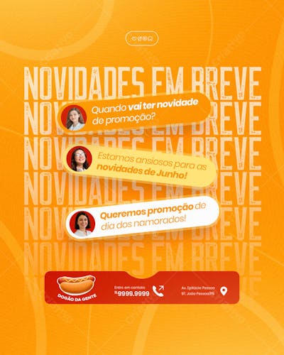 Cachorro Quente Hot Dog Lanche social media feed post editável  (1)