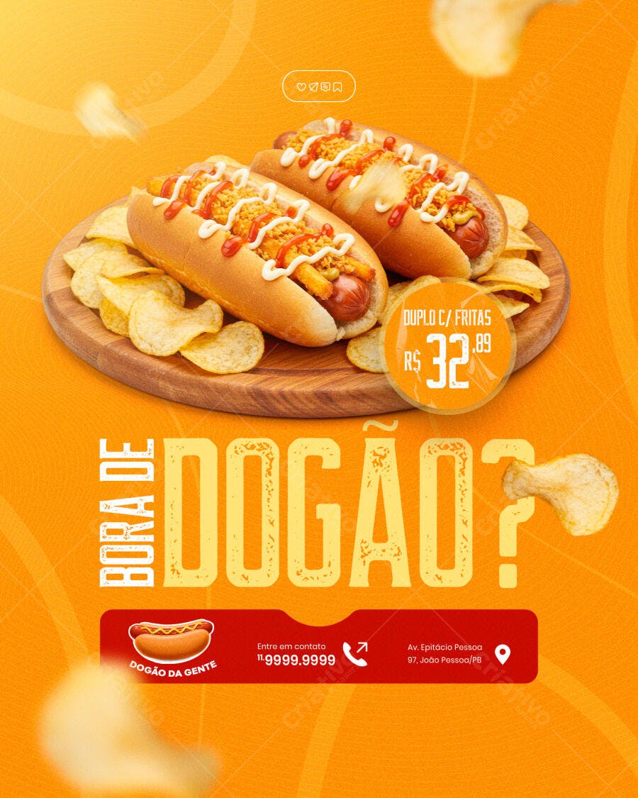 Flyer Cardápio de Hot Dog PSD Editável