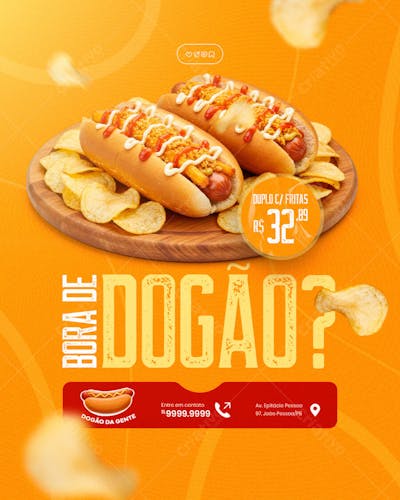Cachorro Quente Hot Dog Lanche social media feed post editável  (10)