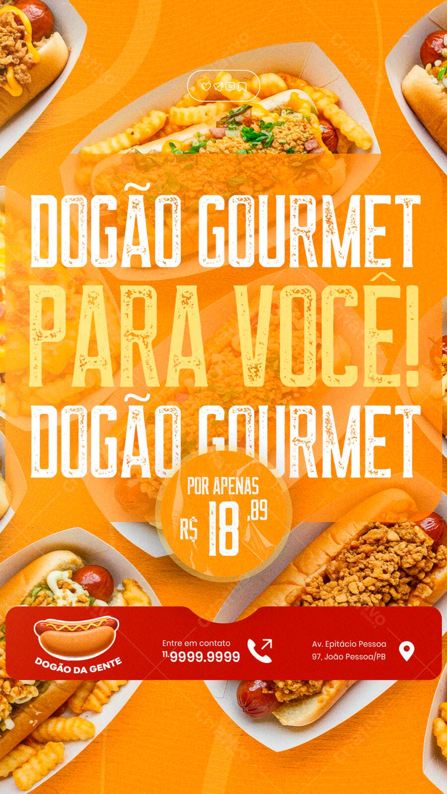 Flyer para Promoção de Hot Dog Gourmet PSD Editável