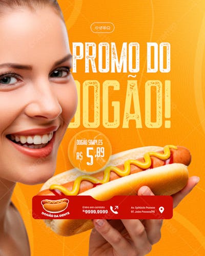 Cachorro Quente Hot Dog Lanche social media feed post editável  (5)