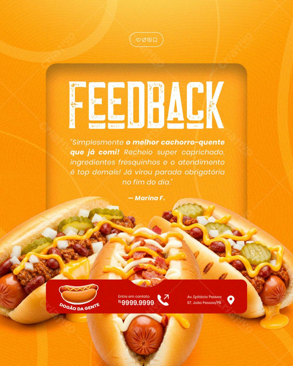 Cachorro Quente Hot Dog Lanche social media feed post editável  (8)
