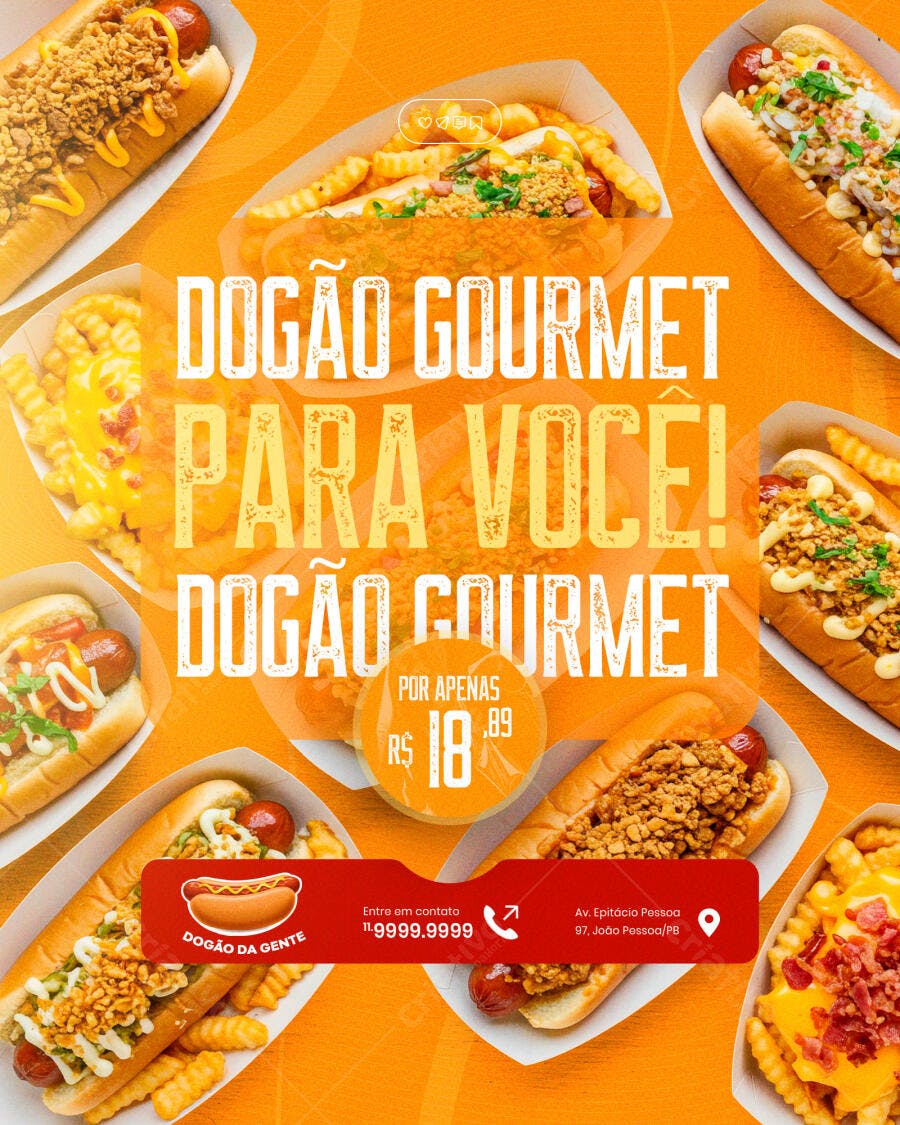 Flyer Hot Dog Gourmet PSD Editável