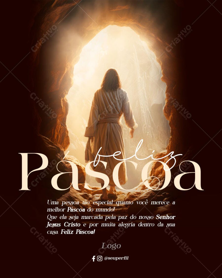 Flyer Páscoa Jesus Cristo PSD Editável