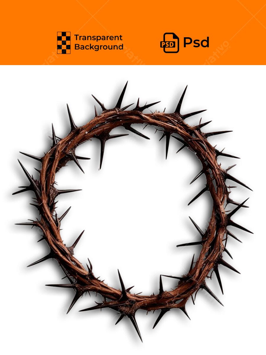 Coroa de Espinhos para Semana Santa PSD Editável