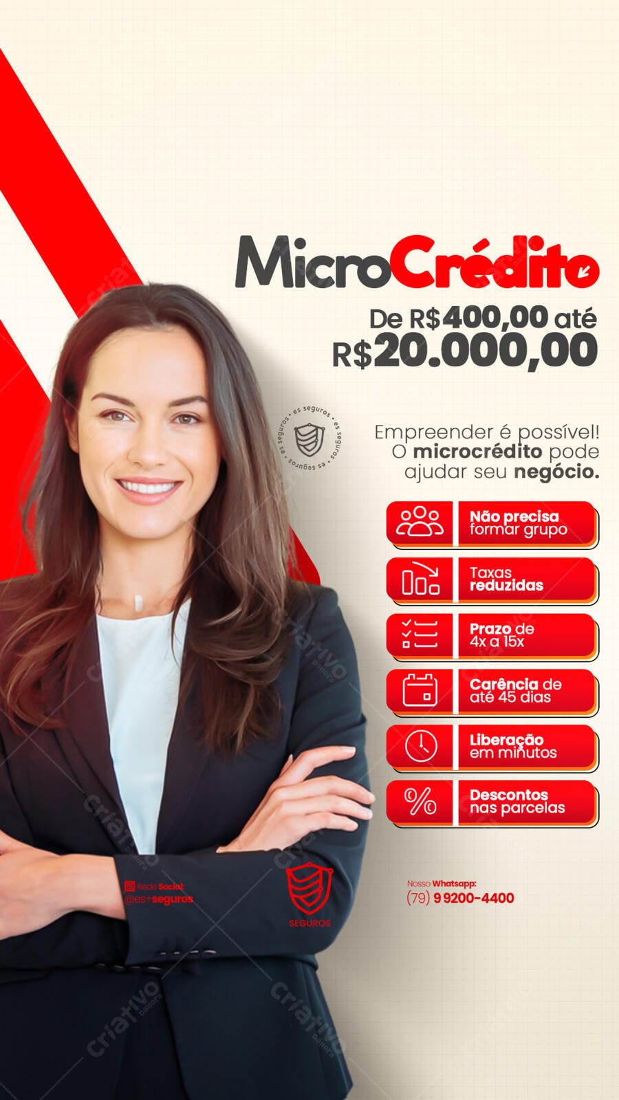 Flyer Microcrédito para Empreendedores PSD Editável