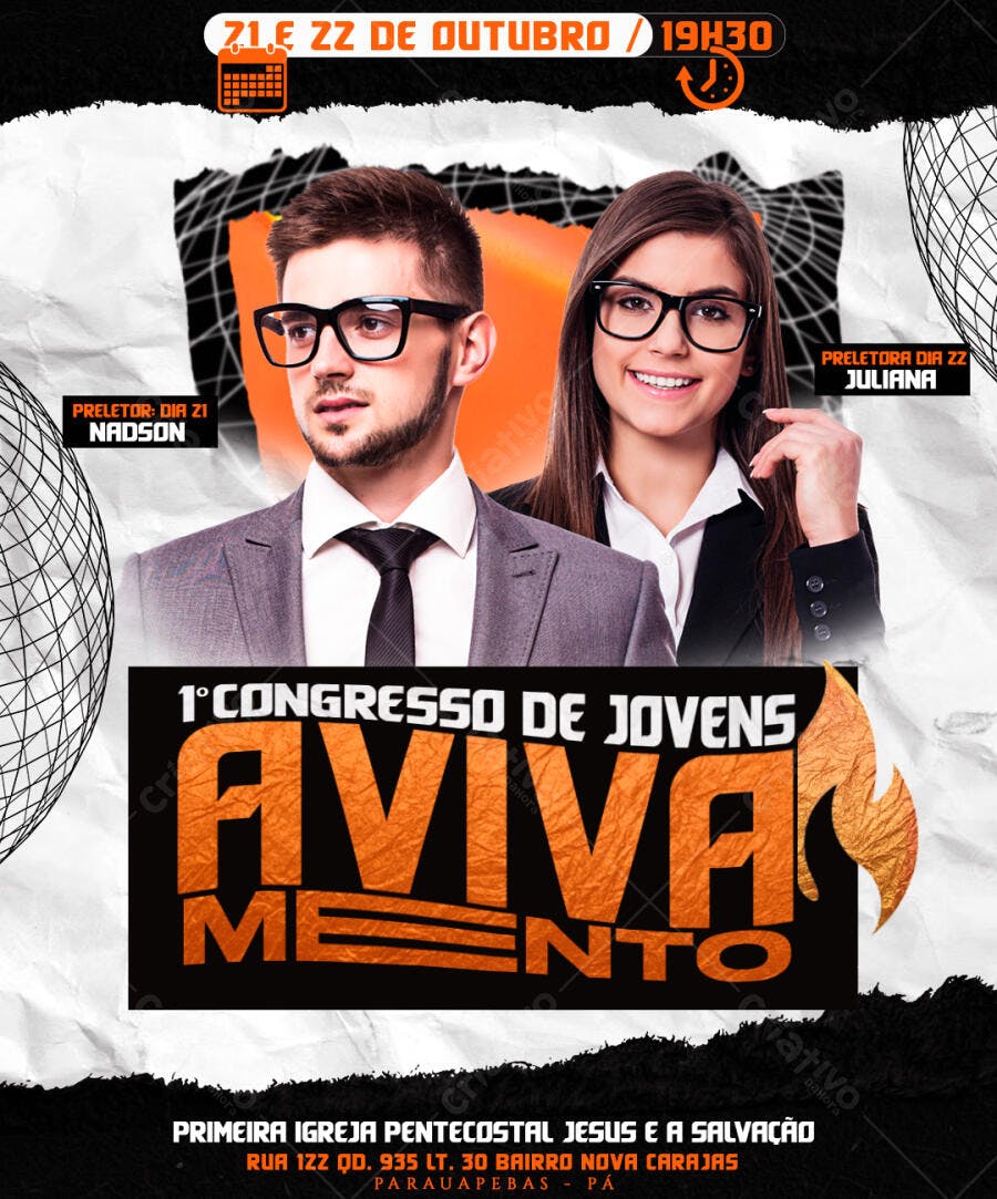 Flyer Congresso de Jovens PSD Editável