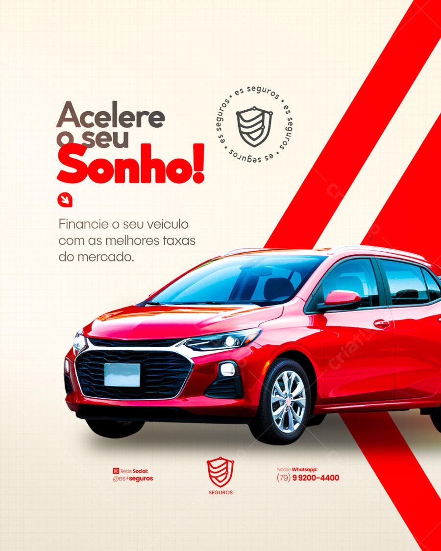 Postagem Instagram Seguro Auto PSD Editável