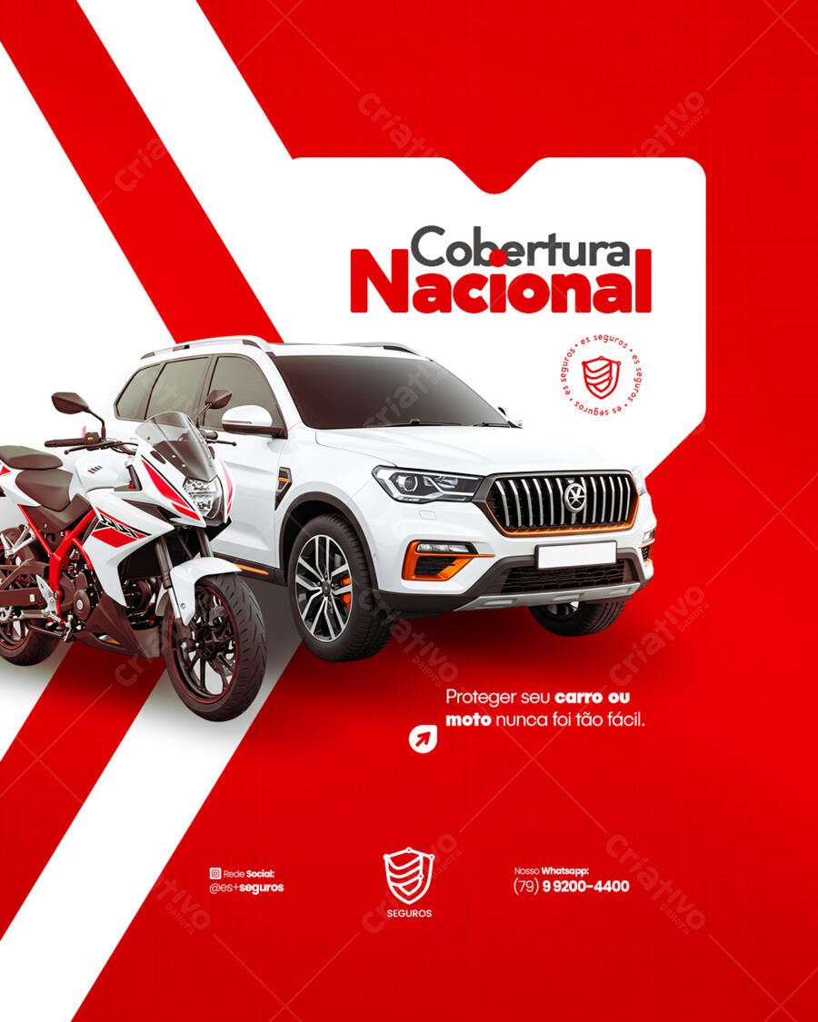 Flyer para Seguros de Carro e Moto PSD Editável