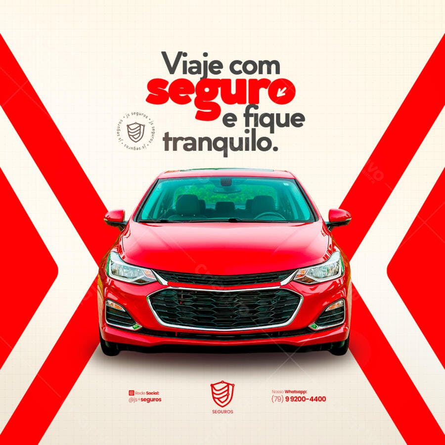 Postagem de Instagram Seguro Auto PSD Editável