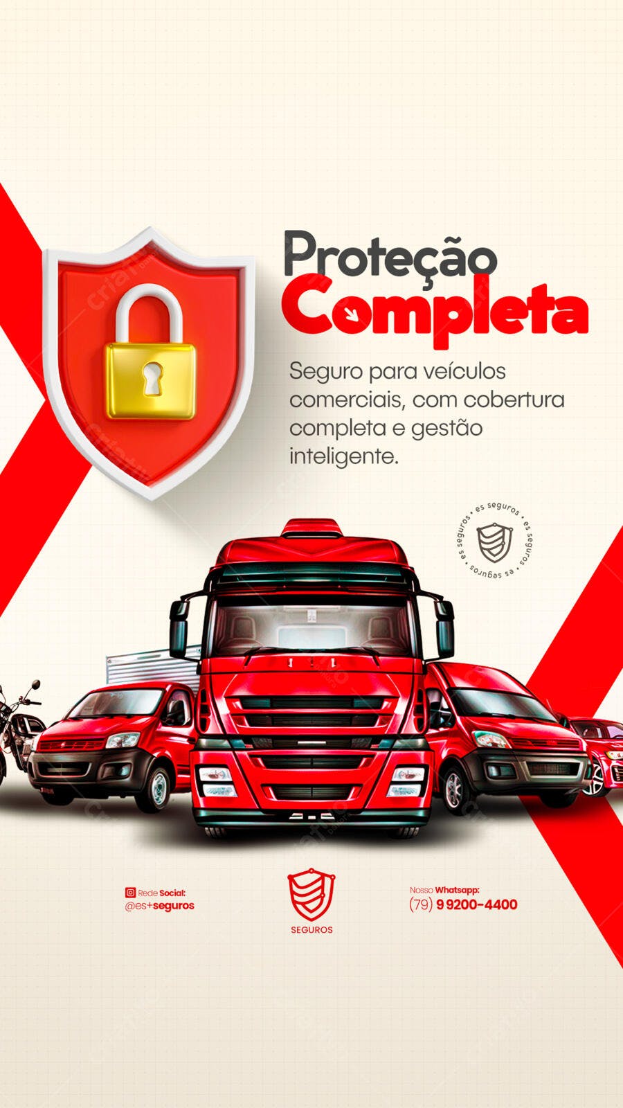 Flyer Seguro Veículos Comerciais PSD Editável