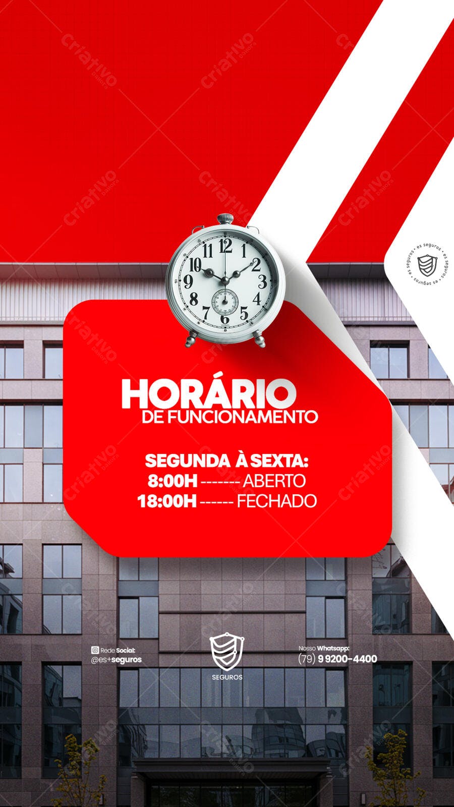 Flyer Horário de Funcionamento PSD Editável
