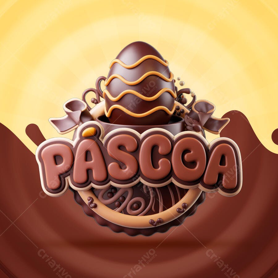 Arte Páscoa para Mídias Sociais PSD Editável