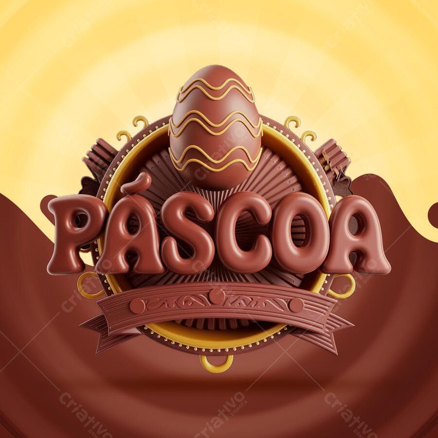 Banner Páscoa Chocolate PSD Editável