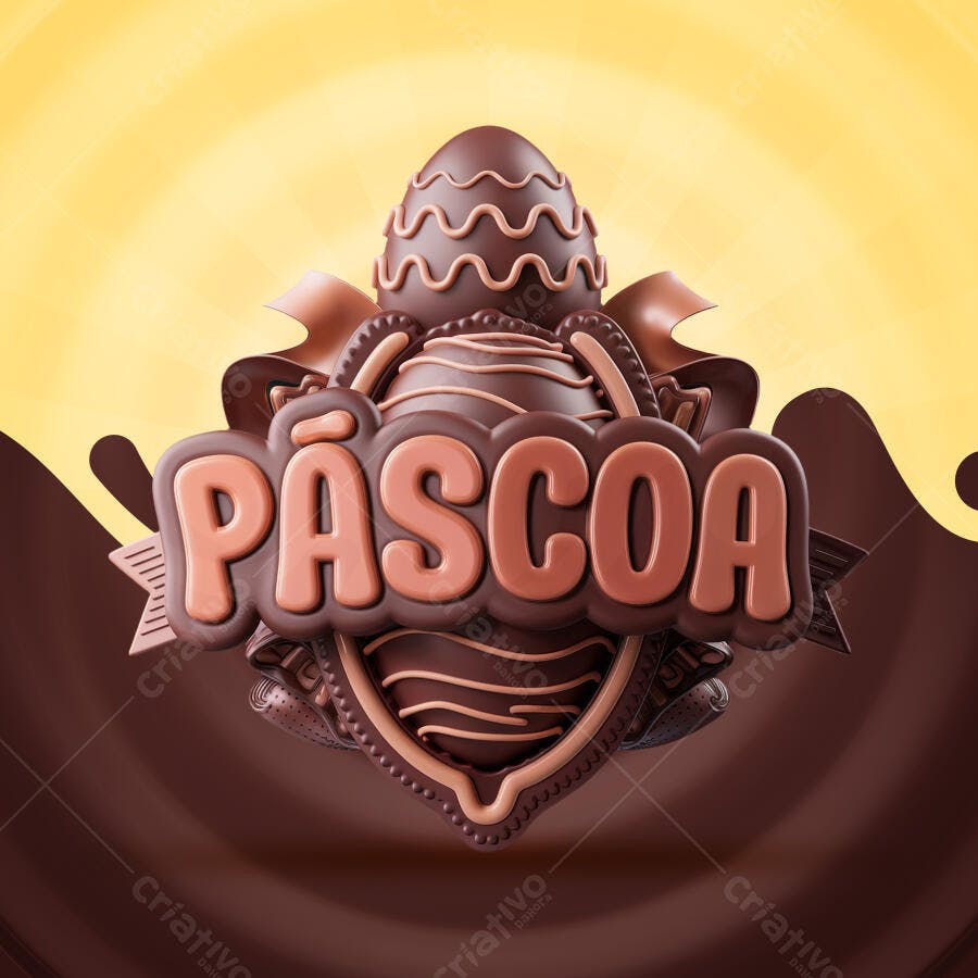 Flyer Páscoa com Ovos de Chocolate PSD Editável