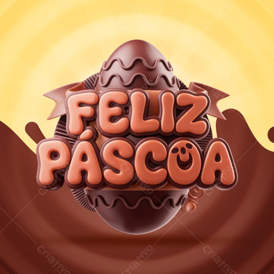 Flyer Páscoa com Ovo de Chocolate PSD Editável