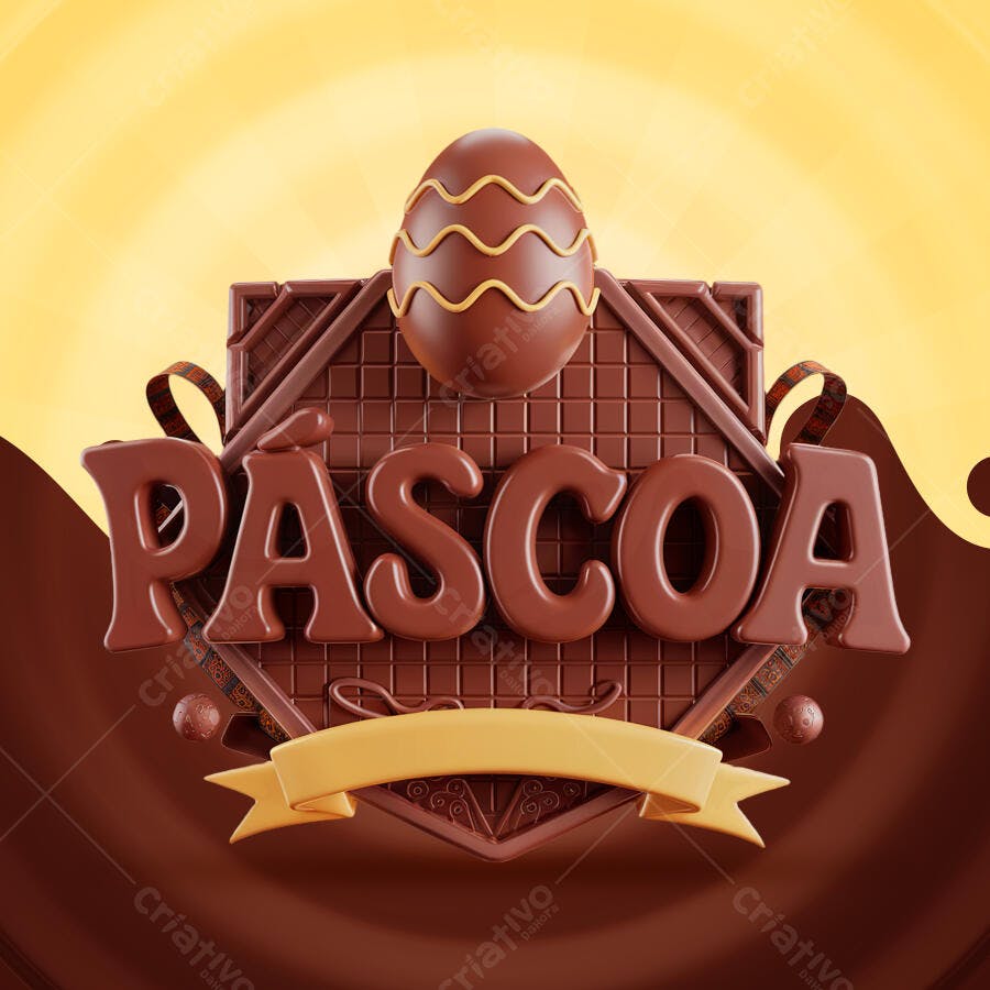 Banner Páscoa em Chocolate PSD Editável