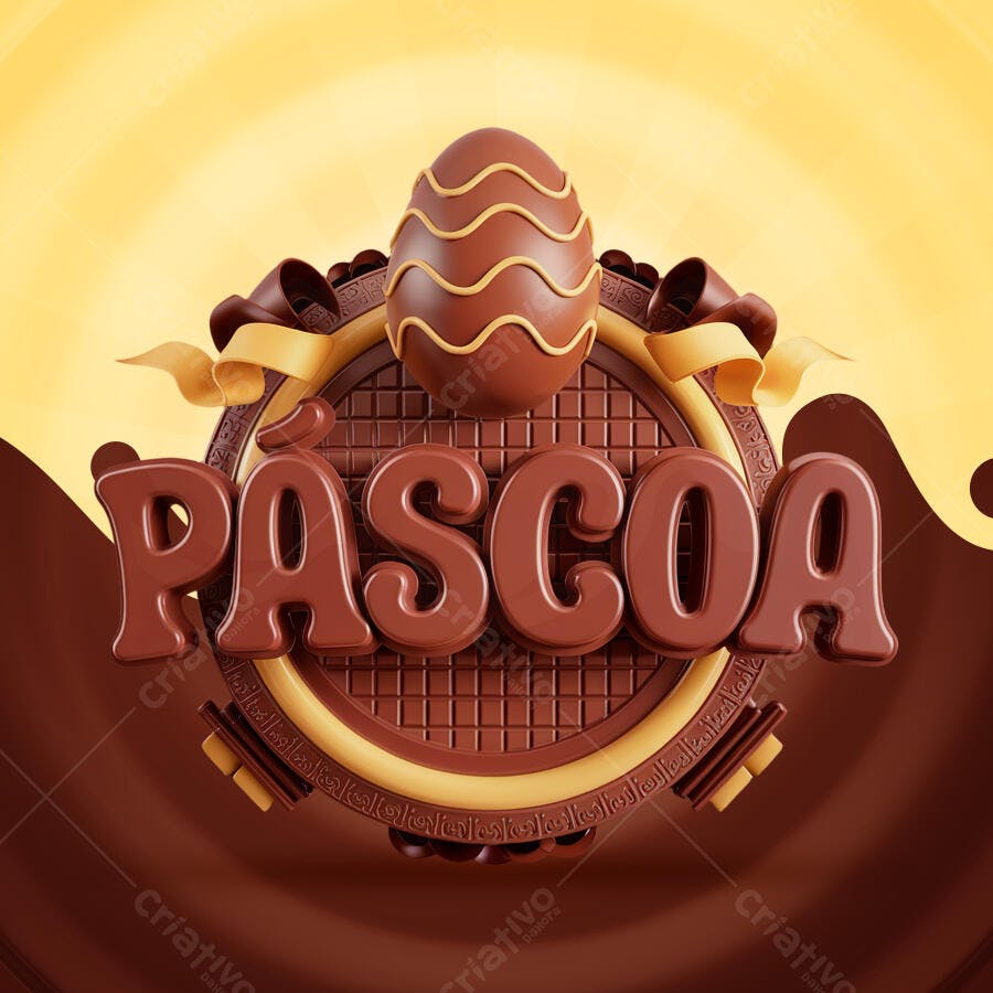 Flyer Páscoa Chocolate PSD Editável