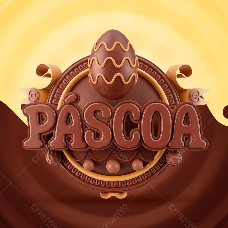 Flyer Páscoa em Chocolate PSD Editável