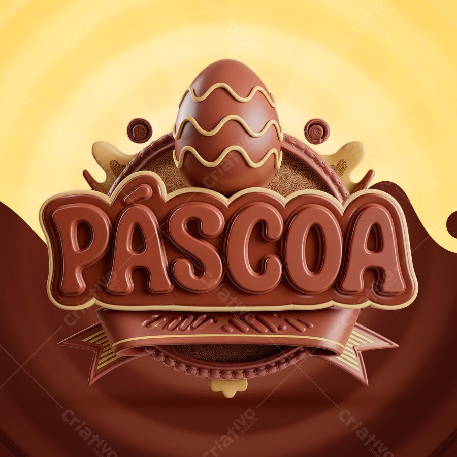 Banner Páscoa em Chocolate PSD Editável