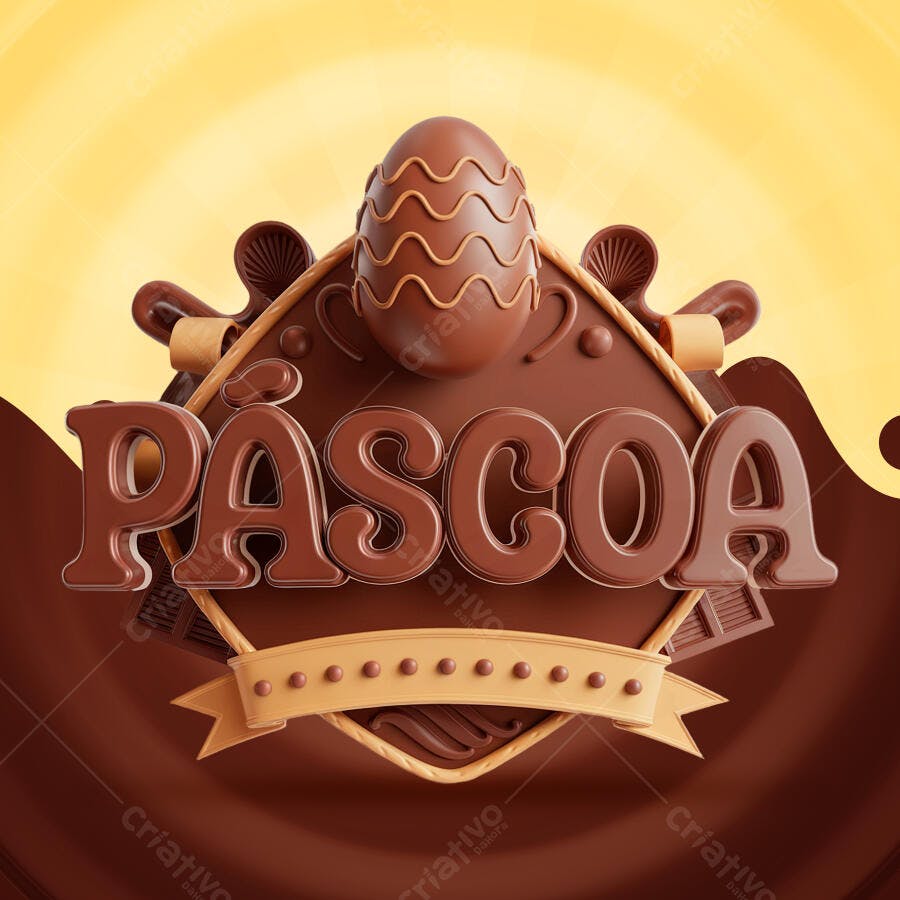 Banner Páscoa em Chocolate PSD Editável