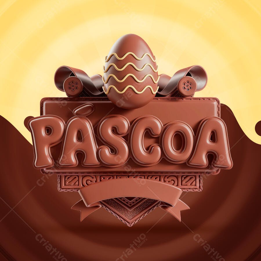 Banner Páscoa em Chocolate PSD Editável