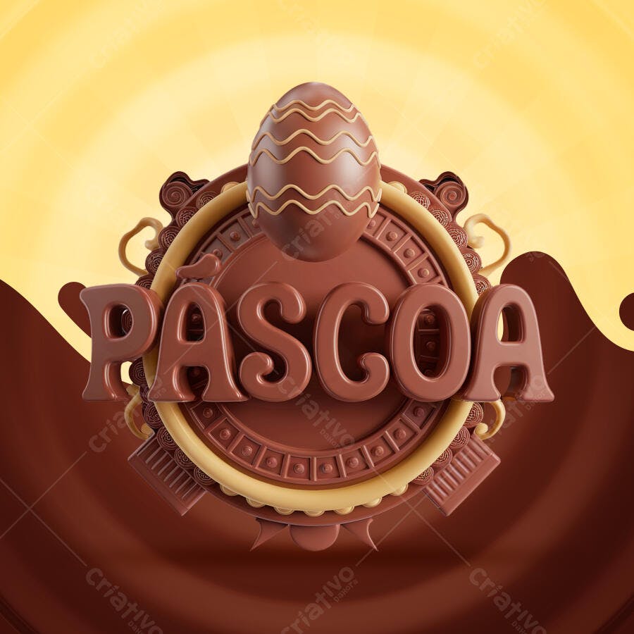 Banner Páscoa em Chocolate PSD Editável