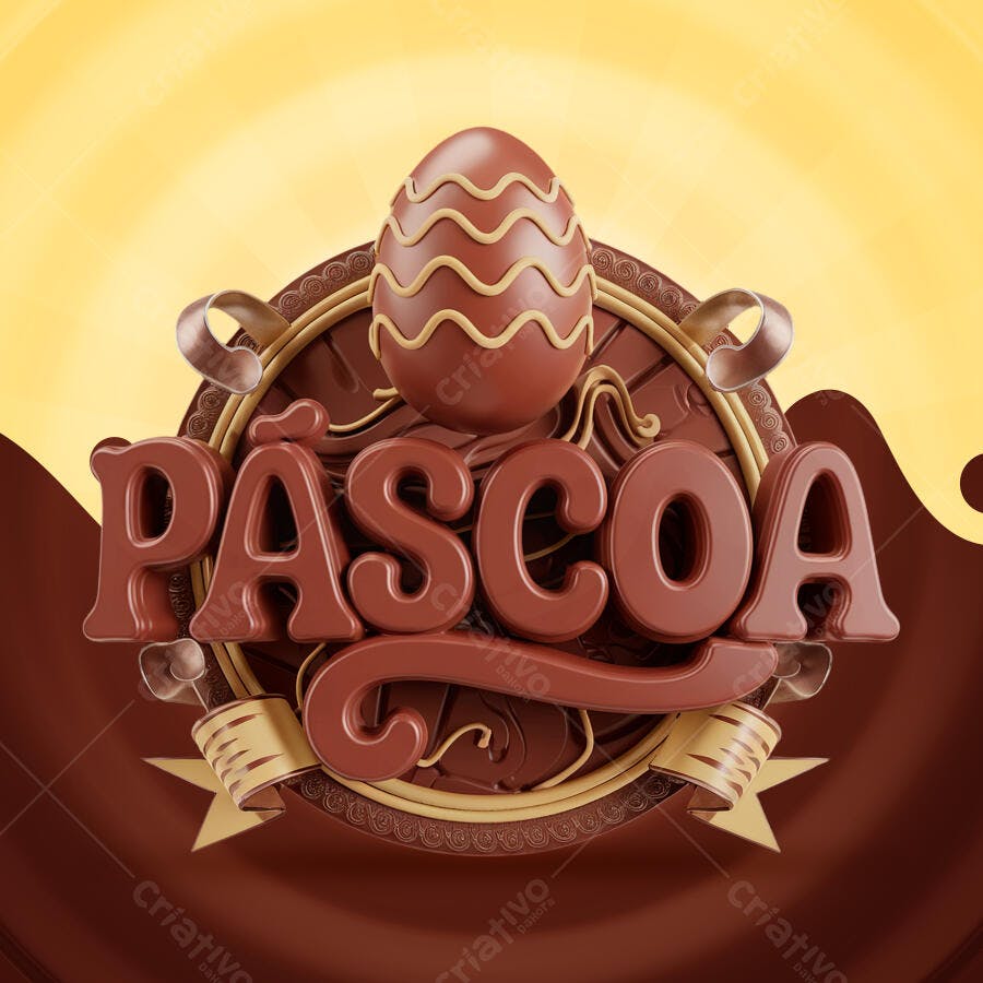 Flyer Páscoa em Chocolate PSD Editável